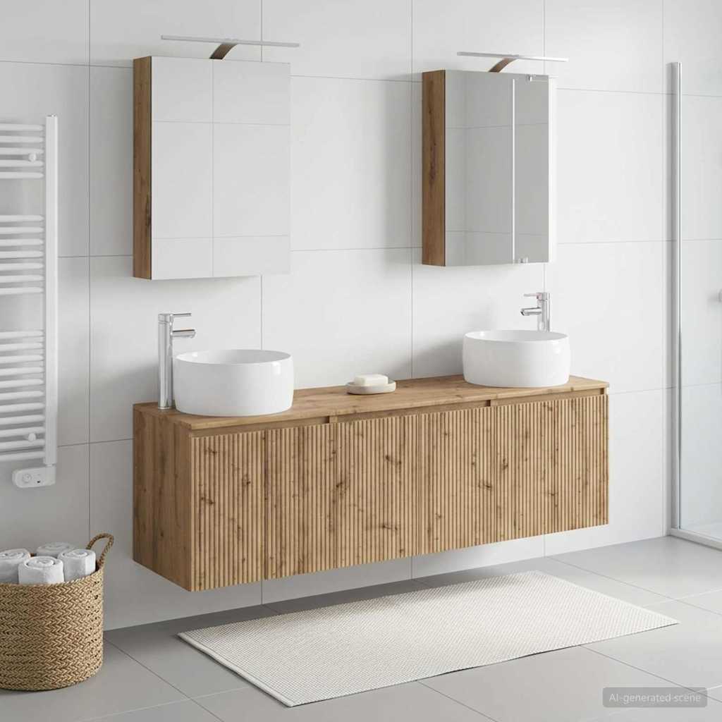 vidaXL Bathroom Cabinet Set 5 pcs Artisan Oak Engineered Wood