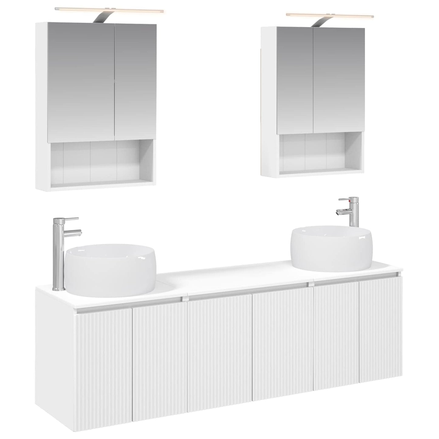 vidaXL Bathroom Cabinet Set 5 pcs White Engineered Wood