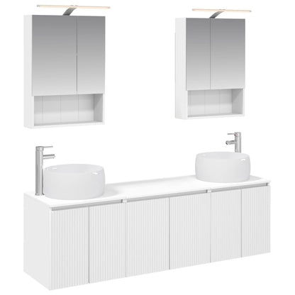 vidaXL Bathroom Cabinet Set 5 pcs White Engineered Wood