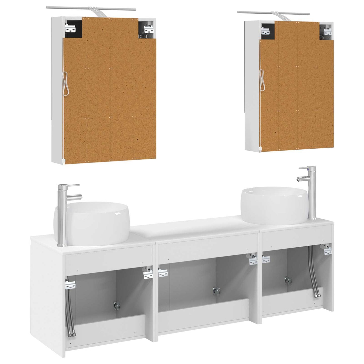 vidaXL Bathroom Cabinet Set 5 pcs White Engineered Wood