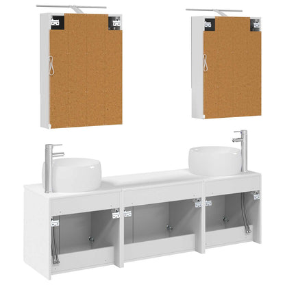 vidaXL Bathroom Cabinet Set 5 pcs White Engineered Wood