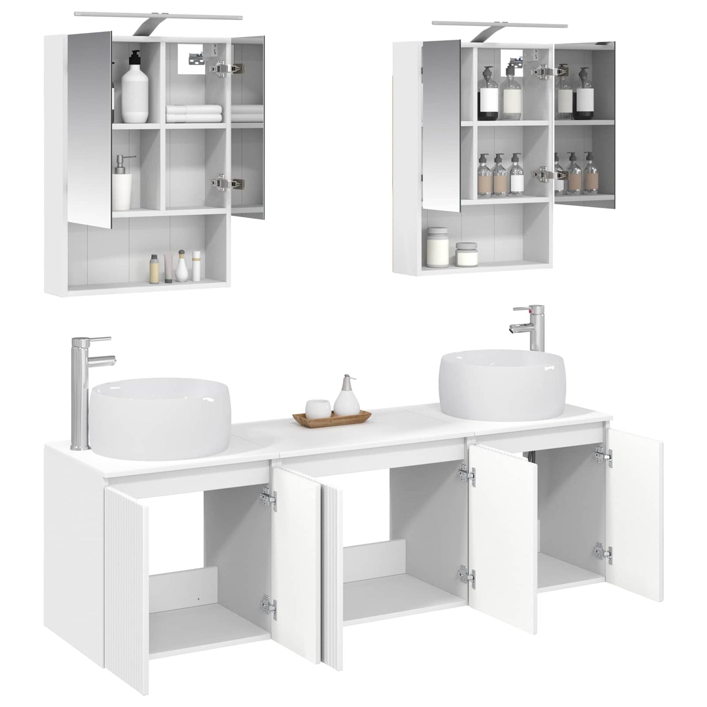 vidaXL Bathroom Cabinet Set 5 pcs White Engineered Wood