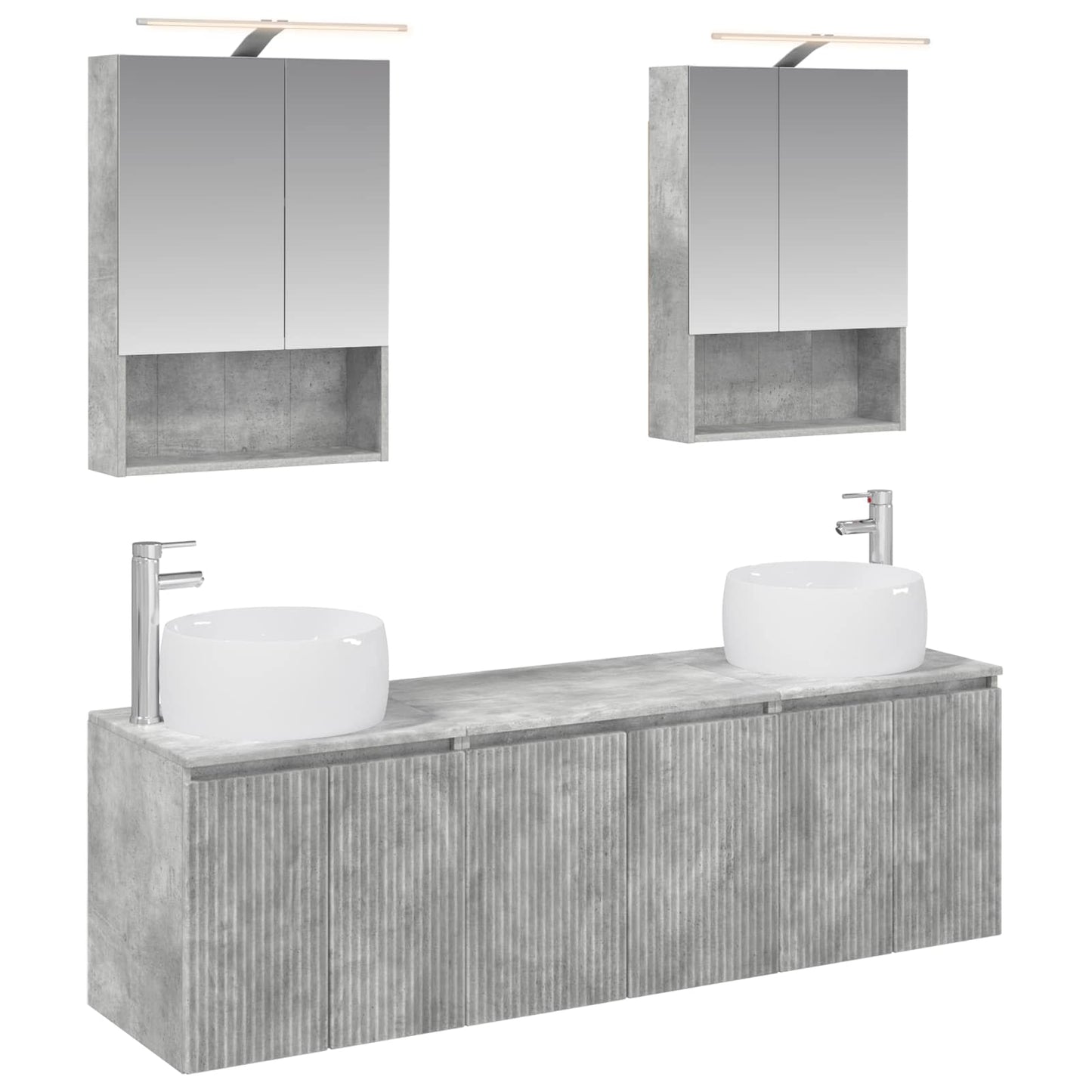 vidaXL Bathroom Cabinet Set 5 pcs Concrete Grey Engineered Wood