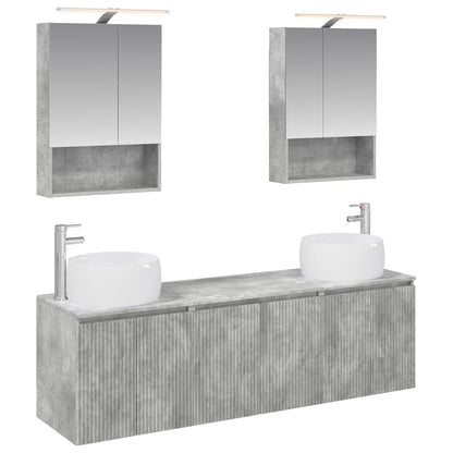 vidaXL Bathroom Cabinet Set 5 pcs Concrete Grey Engineered Wood