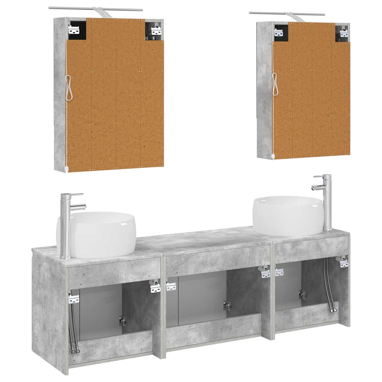 vidaXL Bathroom Cabinet Set 5 pcs Concrete Grey Engineered Wood