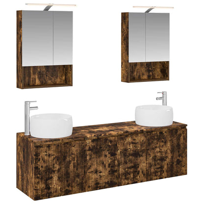 vidaXL Bathroom Cabinet Set 5 pcs Smoked Oak Engineered Wood