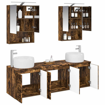 vidaXL Bathroom Cabinet Set 5 pcs Smoked Oak Engineered Wood