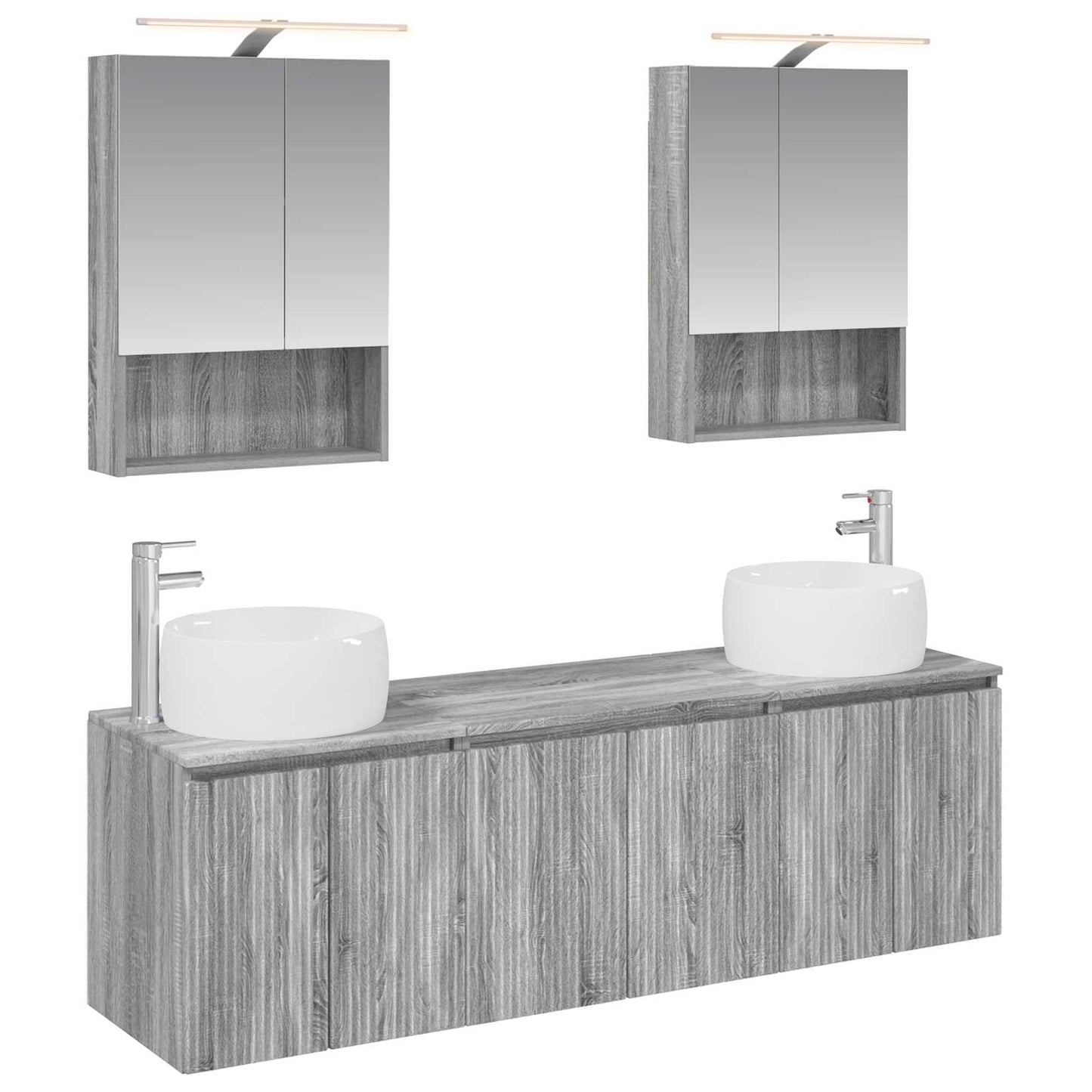 vidaXL Bathroom Cabinet Set 5 pcs Grey Sonoma Engineered Wood