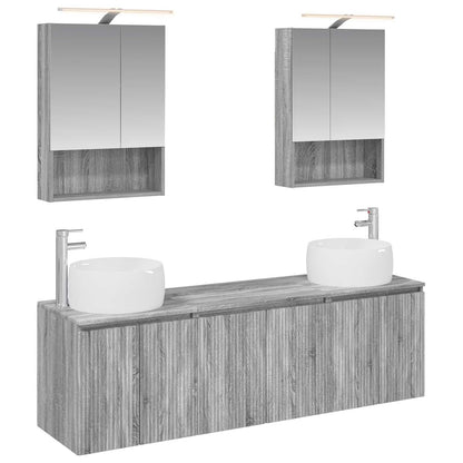 vidaXL Bathroom Cabinet Set 5 pcs Grey Sonoma Engineered Wood