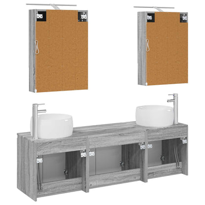 vidaXL Bathroom Cabinet Set 5 pcs Grey Sonoma Engineered Wood