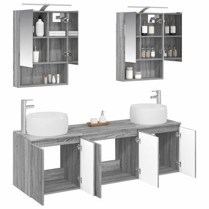 vidaXL Bathroom Cabinet Set 5 pcs Grey Sonoma Engineered Wood