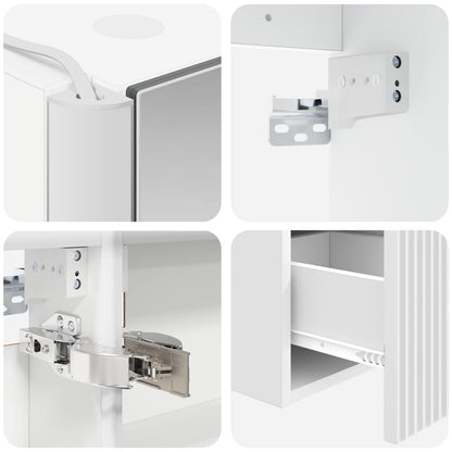vidaXL Bathroom Cabinet Set 5 pcs White Engineered Wood