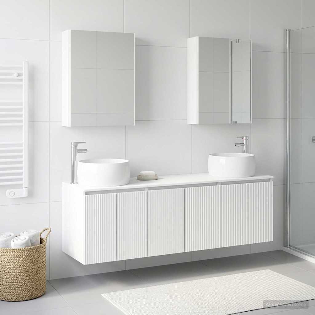 vidaXL Bathroom Cabinet Set 5 pcs White Engineered Wood