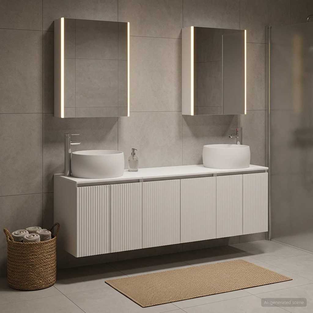 vidaXL Bathroom Cabinet Set 5 pcs White Engineered Wood
