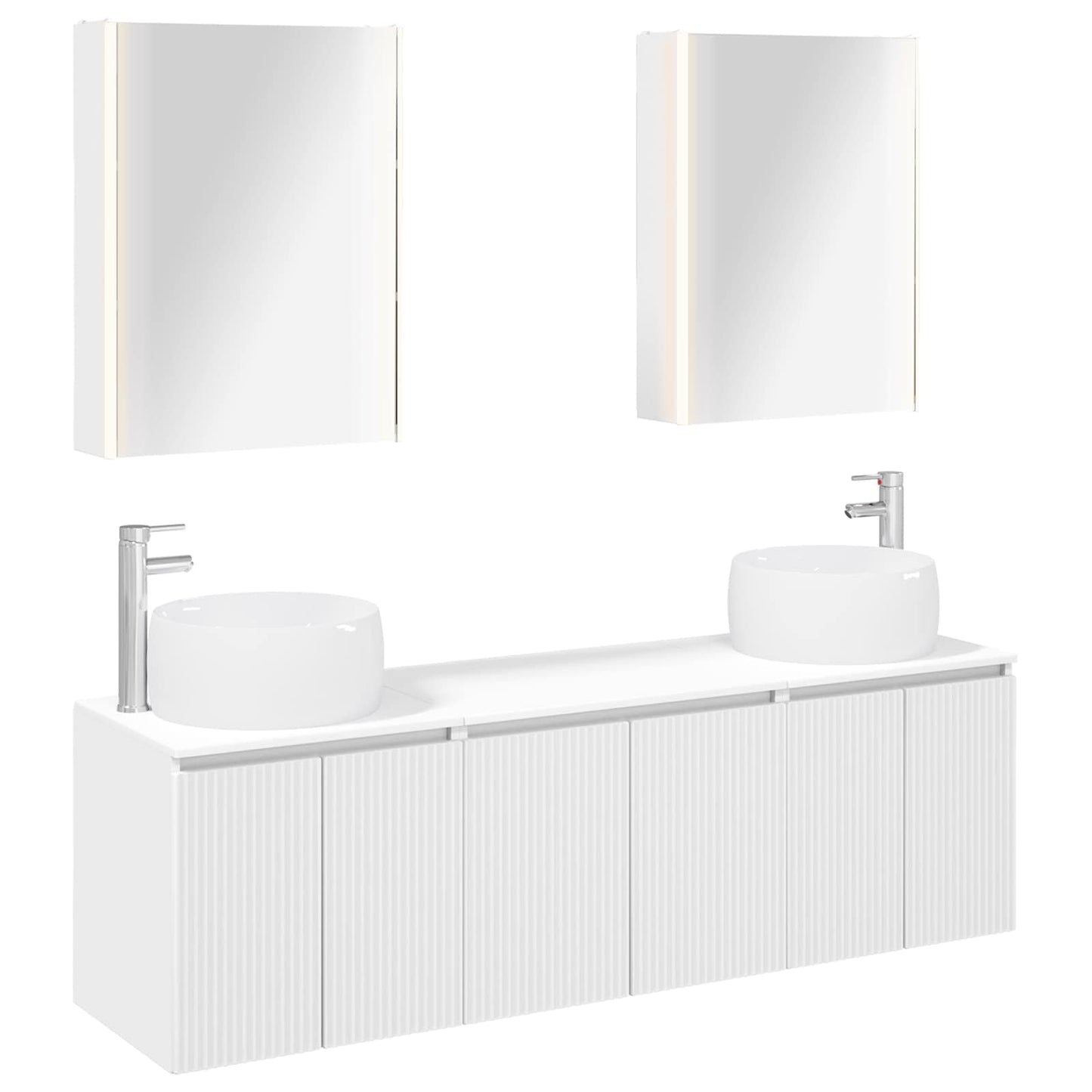 vidaXL Bathroom Cabinet Set 5 pcs White Engineered Wood