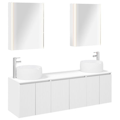 vidaXL Bathroom Cabinet Set 5 pcs White Engineered Wood