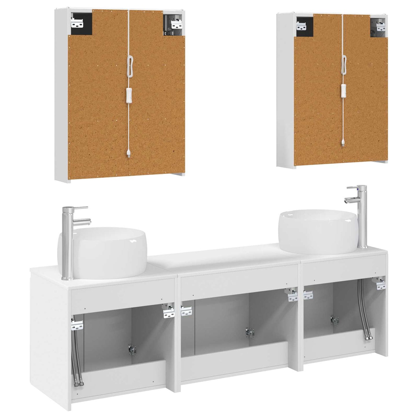 vidaXL Bathroom Cabinet Set 5 pcs White Engineered Wood