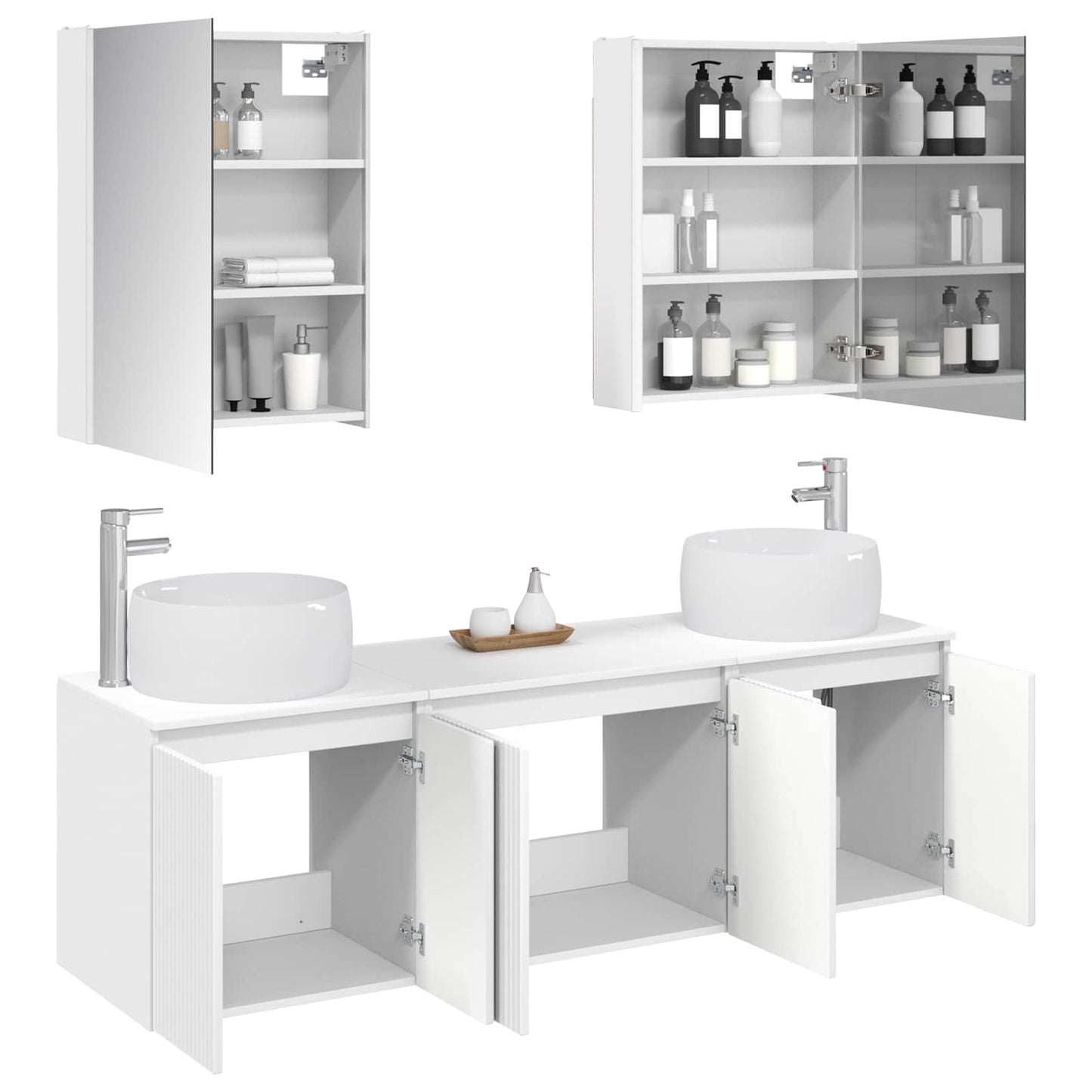 vidaXL Bathroom Cabinet Set 5 pcs White Engineered Wood