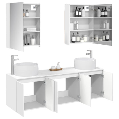 vidaXL Bathroom Cabinet Set 5 pcs White Engineered Wood