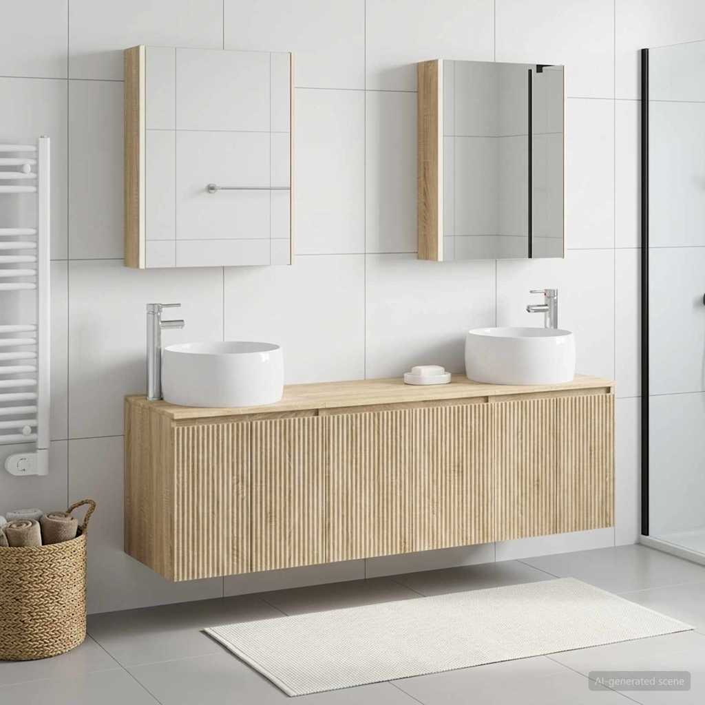 vidaXL Bathroom Cabinet Set 5 pcs Sonoma Oak Engineered Wood
