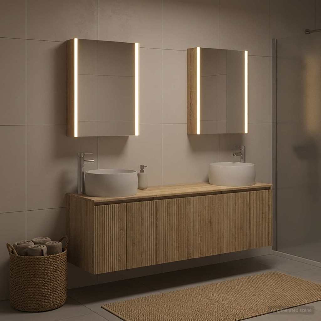 vidaXL Bathroom Cabinet Set 5 pcs Sonoma Oak Engineered Wood