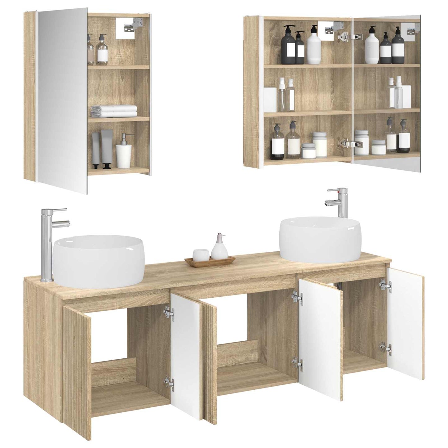 vidaXL Bathroom Cabinet Set 5 pcs Sonoma Oak Engineered Wood