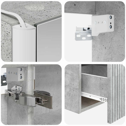 vidaXL Bathroom Cabinet Set 5 pcs Concrete Grey Engineered Wood