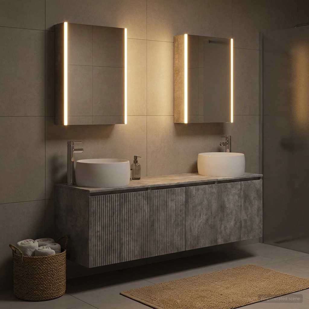 vidaXL Bathroom Cabinet Set 5 pcs Concrete Grey Engineered Wood