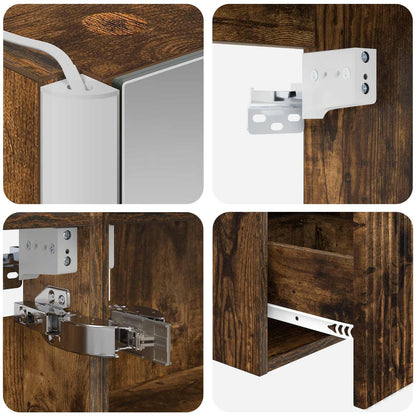 vidaXL Bathroom Cabinet Set 5 pcs Smoked Oak Engineered Wood
