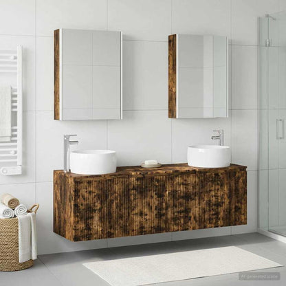 vidaXL Bathroom Cabinet Set 5 pcs Smoked Oak Engineered Wood