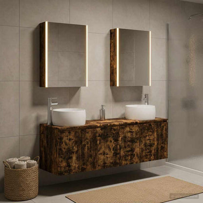 vidaXL Bathroom Cabinet Set 5 pcs Smoked Oak Engineered Wood