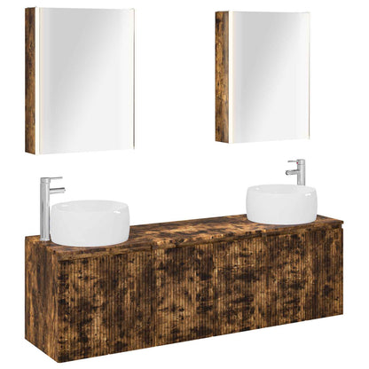 vidaXL Bathroom Cabinet Set 5 pcs Smoked Oak Engineered Wood