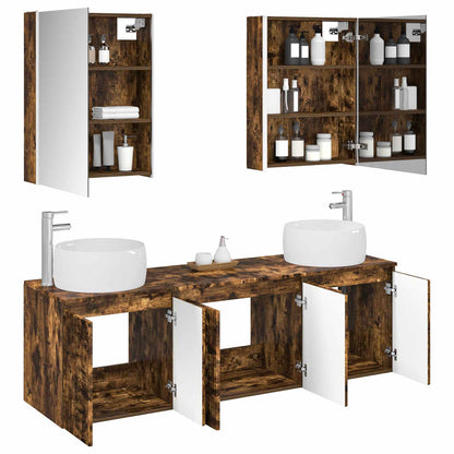 vidaXL Bathroom Cabinet Set 5 pcs Smoked Oak Engineered Wood