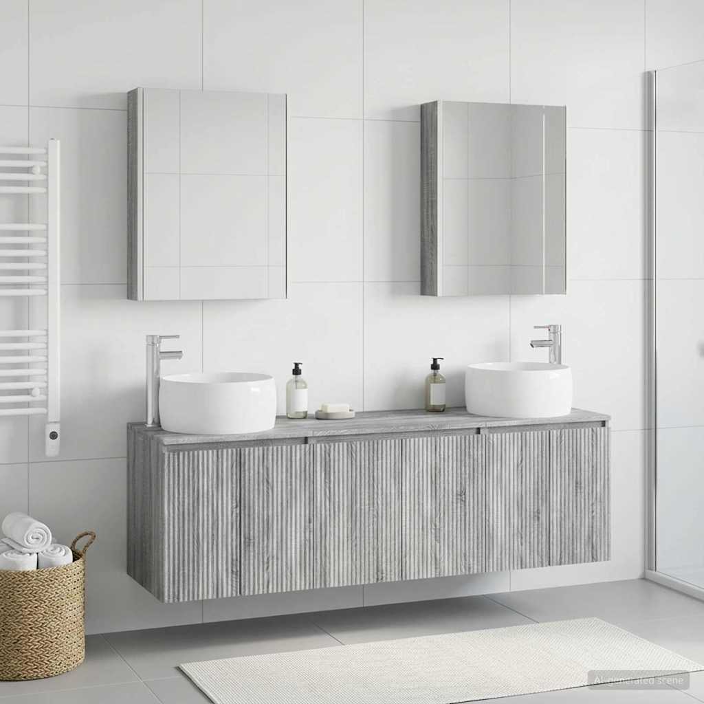 vidaXL Bathroom Cabinet Set 5 pcs Grey Sonoma Engineered Wood