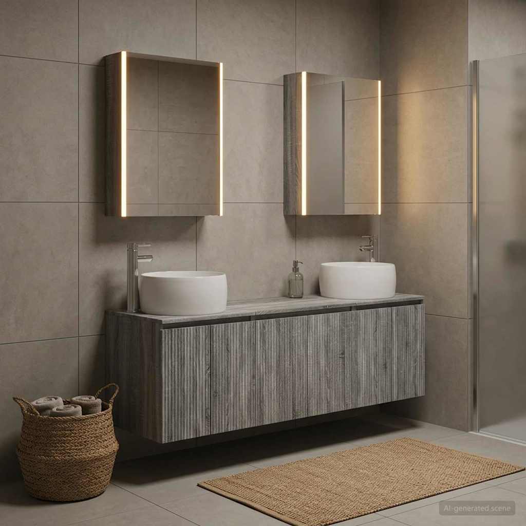 vidaXL Bathroom Cabinet Set 5 pcs Grey Sonoma Engineered Wood