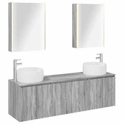 vidaXL Bathroom Cabinet Set 5 pcs Grey Sonoma Engineered Wood
