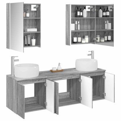 vidaXL Bathroom Cabinet Set 5 pcs Grey Sonoma Engineered Wood