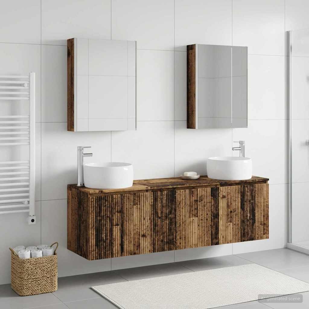 vidaXL Bathroom Cabinet Set 5 pcs Old Wood Engineered Wood