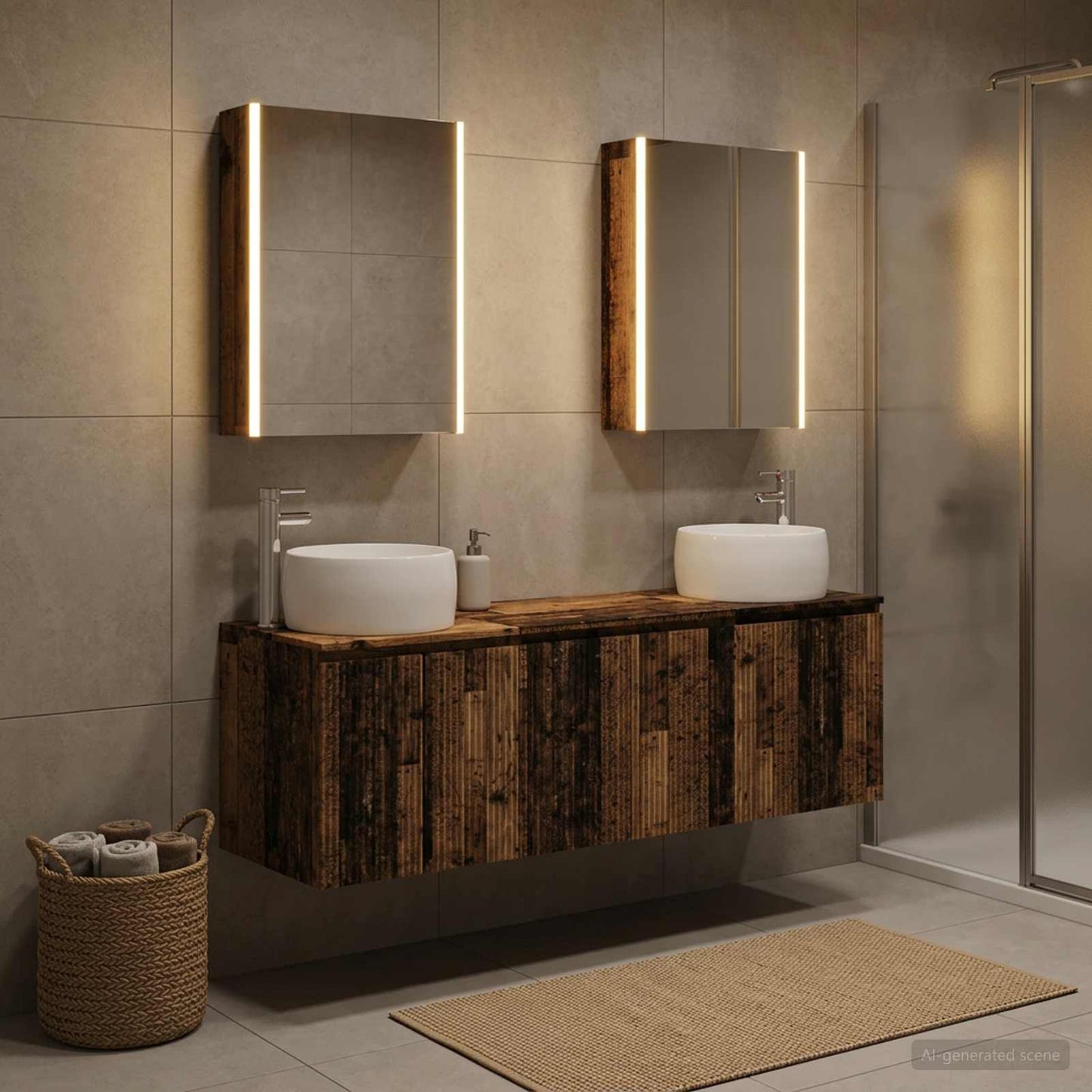 vidaXL Bathroom Cabinet Set 5 pcs Old Wood Engineered Wood