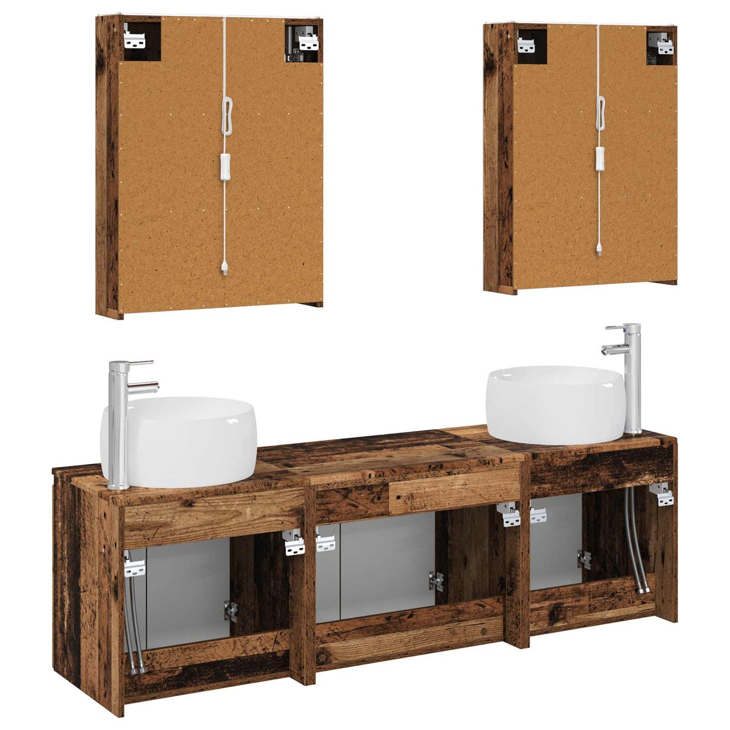 vidaXL Bathroom Cabinet Set 5 pcs Old Wood Engineered Wood