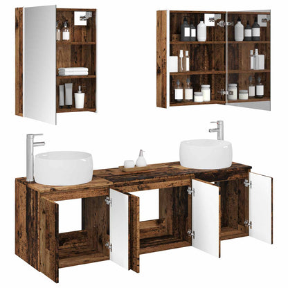 vidaXL Bathroom Cabinet Set 5 pcs Old Wood Engineered Wood