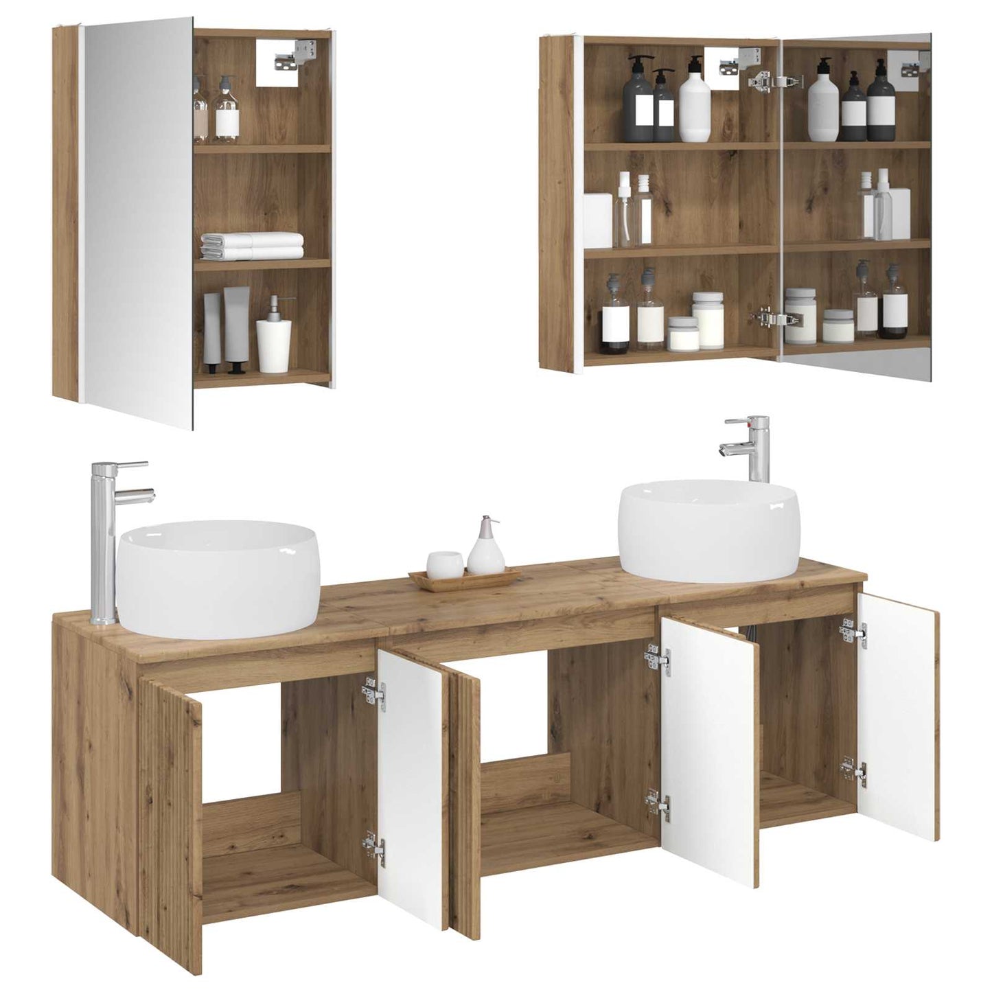 vidaXL Bathroom Cabinet Set 5 pcs Artisan Oak Engineered Wood