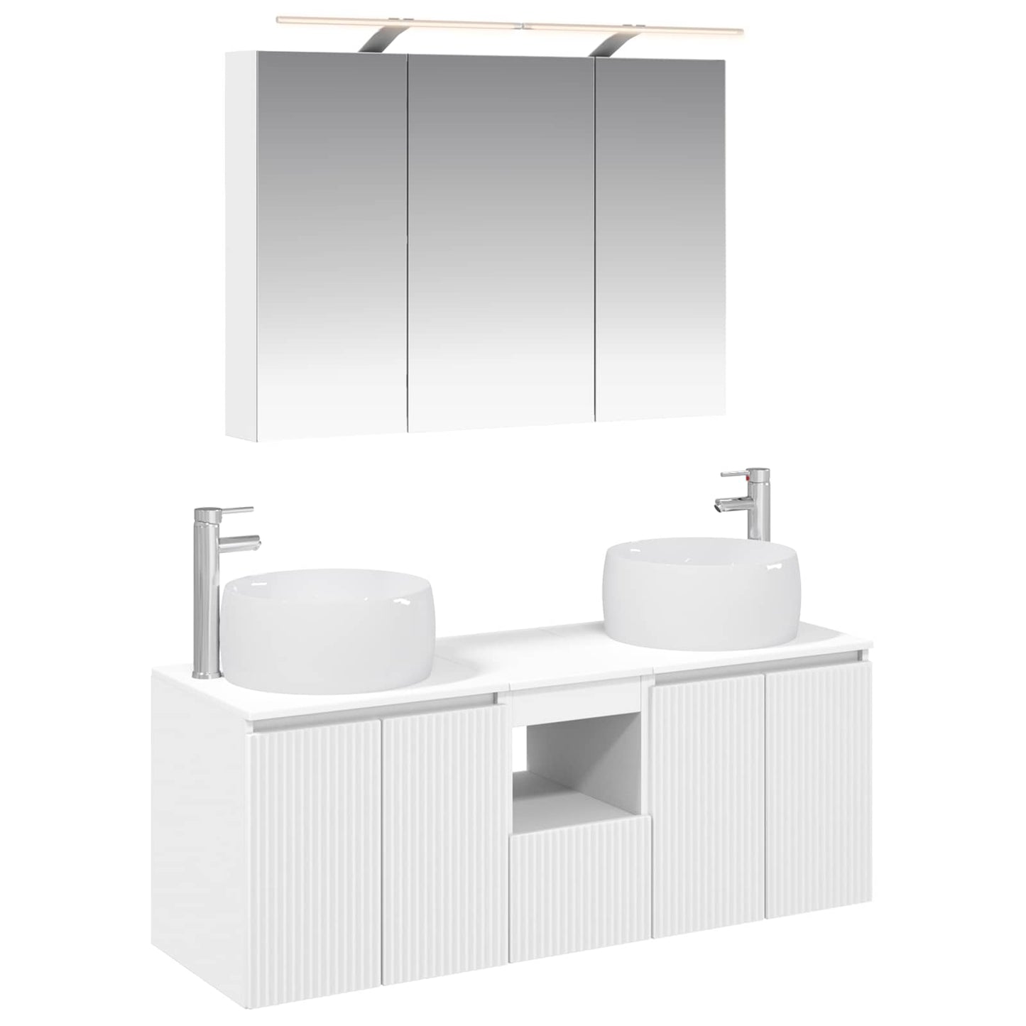 vidaXL Bathroom Cabinet Set 4 pcs White Engineered Wood