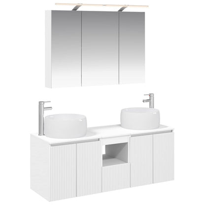 vidaXL Bathroom Cabinet Set 4 pcs White Engineered Wood