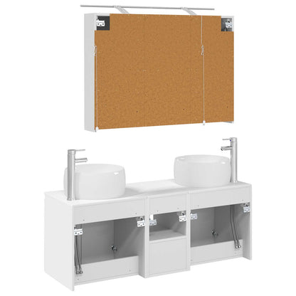 vidaXL Bathroom Cabinet Set 4 pcs White Engineered Wood
