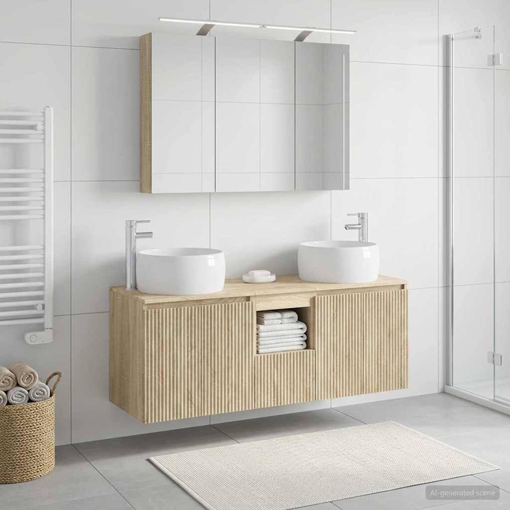vidaXL Bathroom Cabinet Set 4 pcs Sonoma Oak Engineered Wood