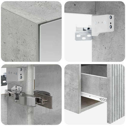vidaXL Bathroom Cabinet Set 4 pcs Concrete Grey Engineered Wood