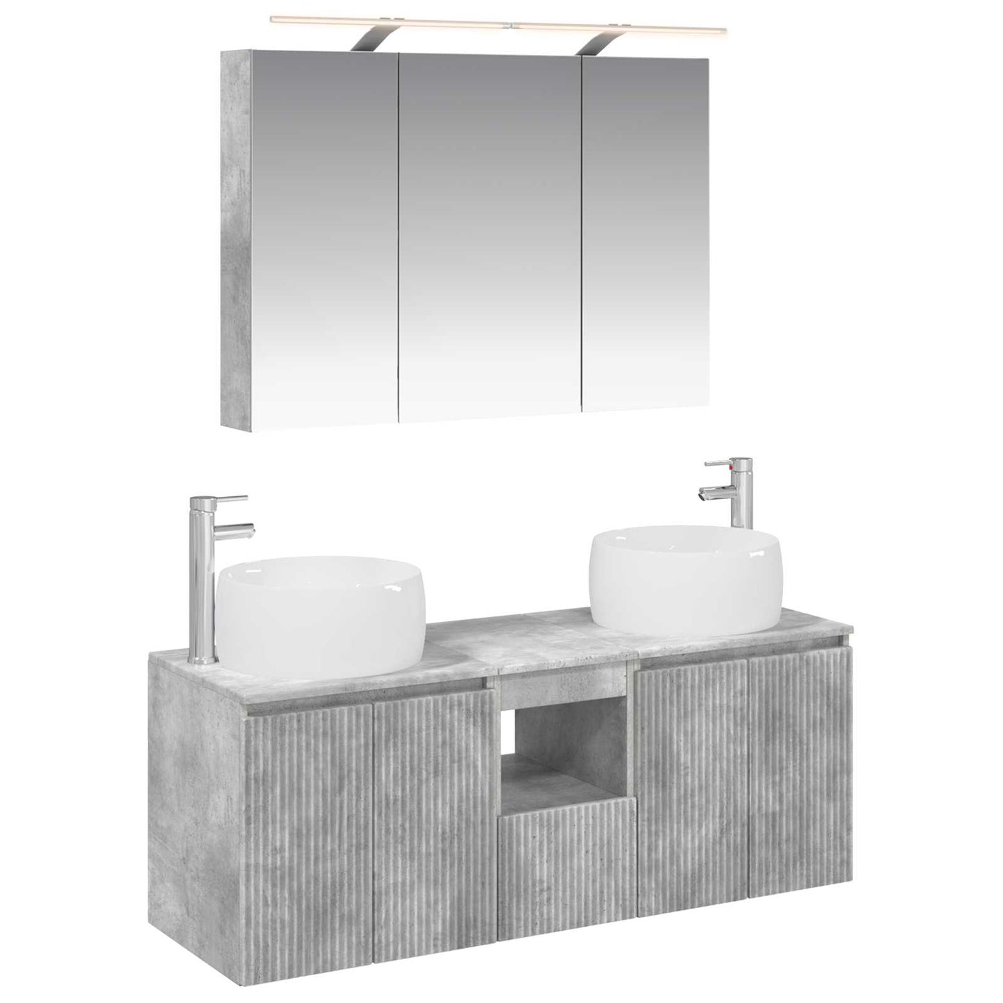 vidaXL Bathroom Cabinet Set 4 pcs Concrete Grey Engineered Wood