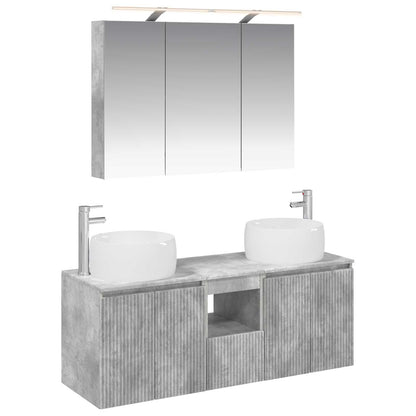 vidaXL Bathroom Cabinet Set 4 pcs Concrete Grey Engineered Wood