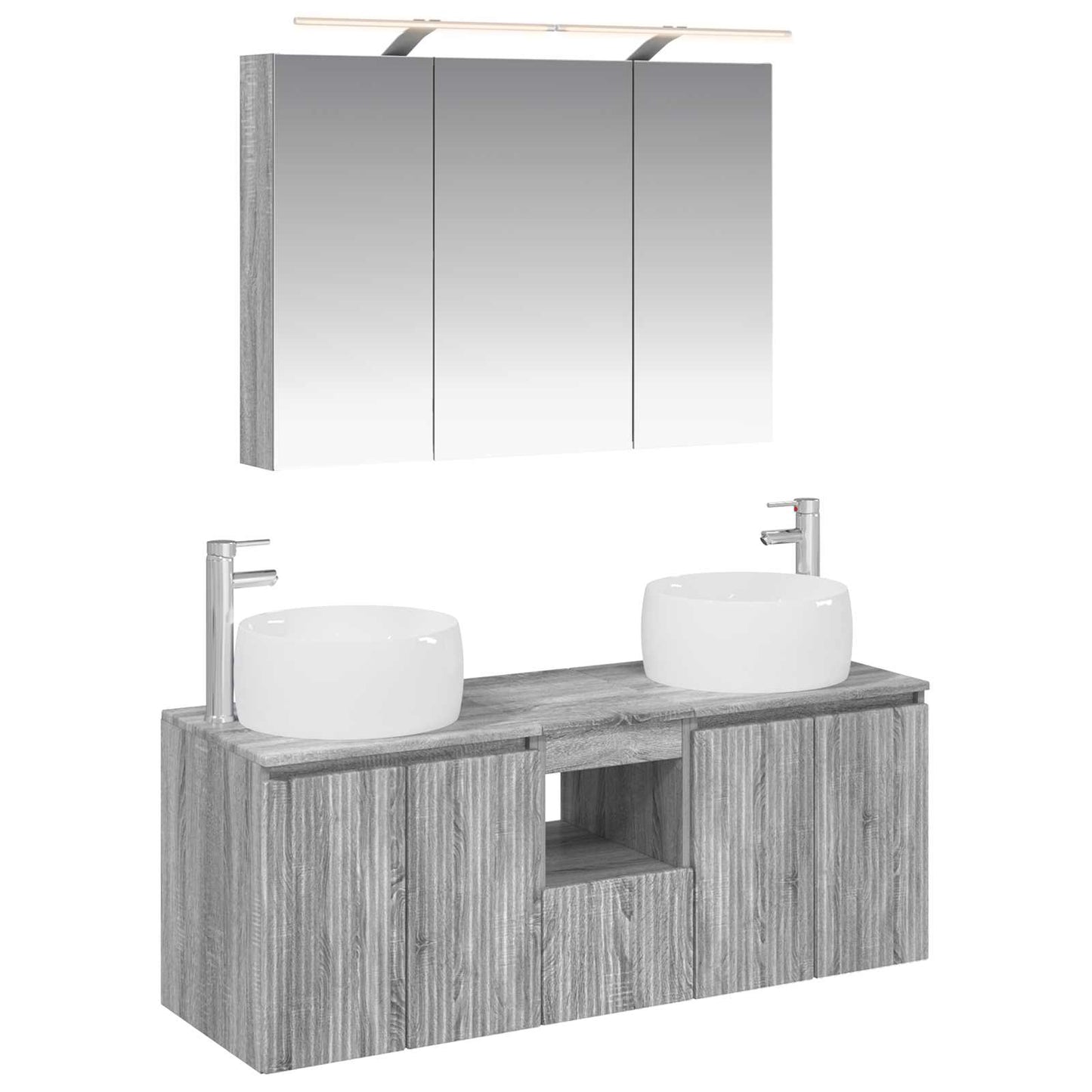 vidaXL Bathroom Cabinet Set 4 pcs Grey Sonoma Engineered Wood